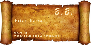 Beier Bercel névjegykártya